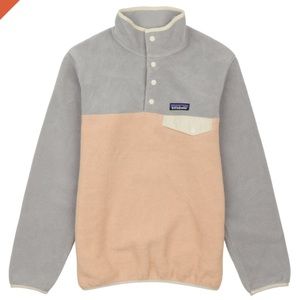 Patagonia Lightweight Synchilla Pullover Fleece Grey Rosewater Pink Size L